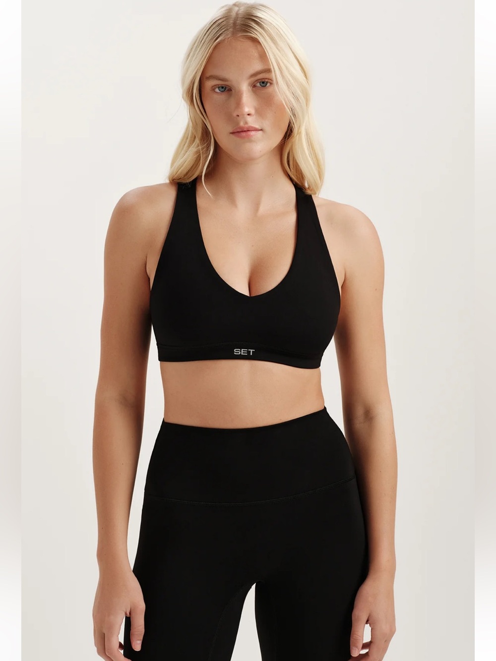 SET Active Luxform Black Racerback Sports Bra Size L
